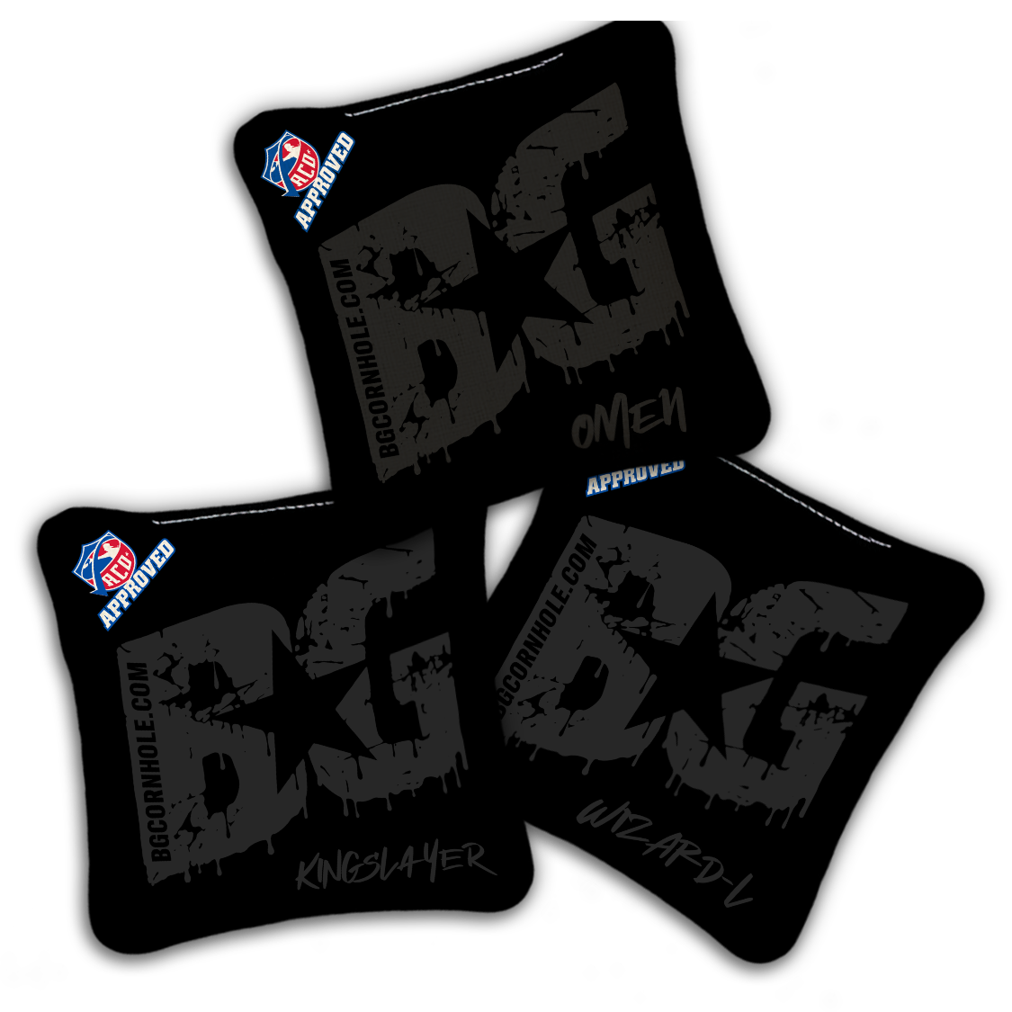 2027 ACO Stamped Cornhole Bags - BG Multiple Bag Models "Blackout" - SET OF 4 BAGS