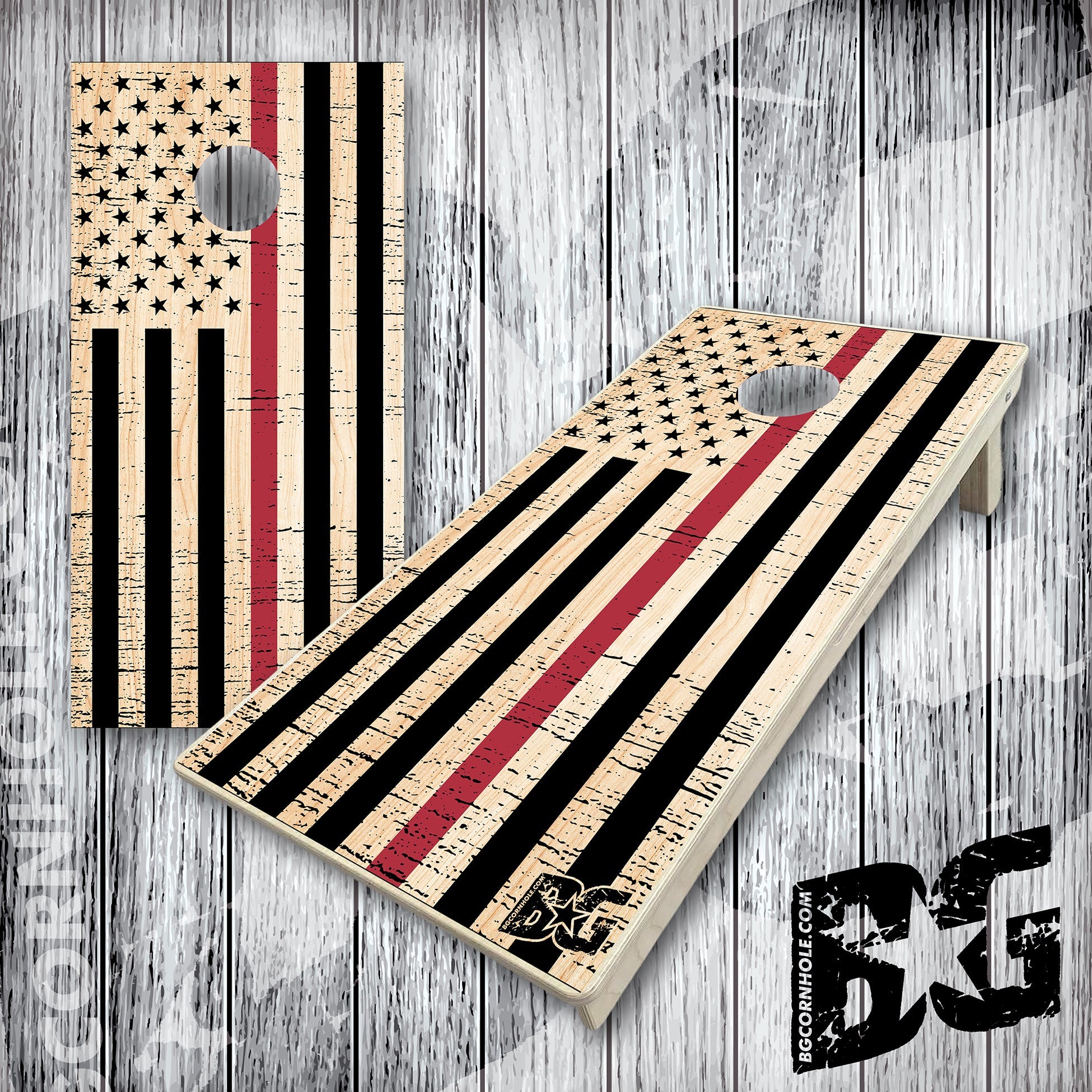 BG "Thin Line American Flag" Cornhole Boards - Elite Model