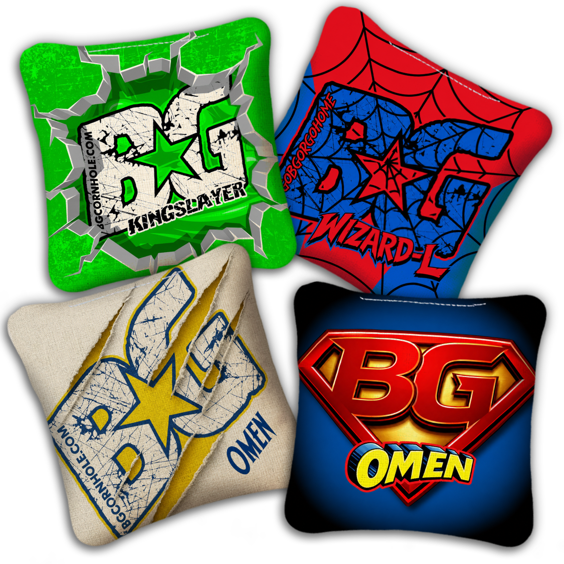 UNSTAMPED BG Multiple Bag Models "Triple Crown Heros” Collab - Cornhole Bags - SET OF 4 BAGS