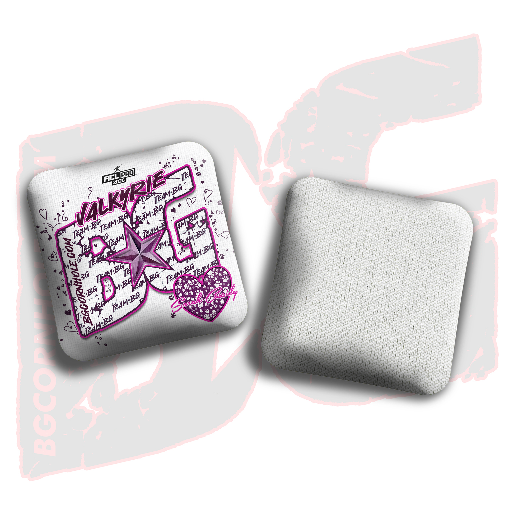 2026 BG Multiple Bag Models  - "Sarah Cassidy” - ACL Pro Stamped Cornhole Bags - SET OF 4 BAGS