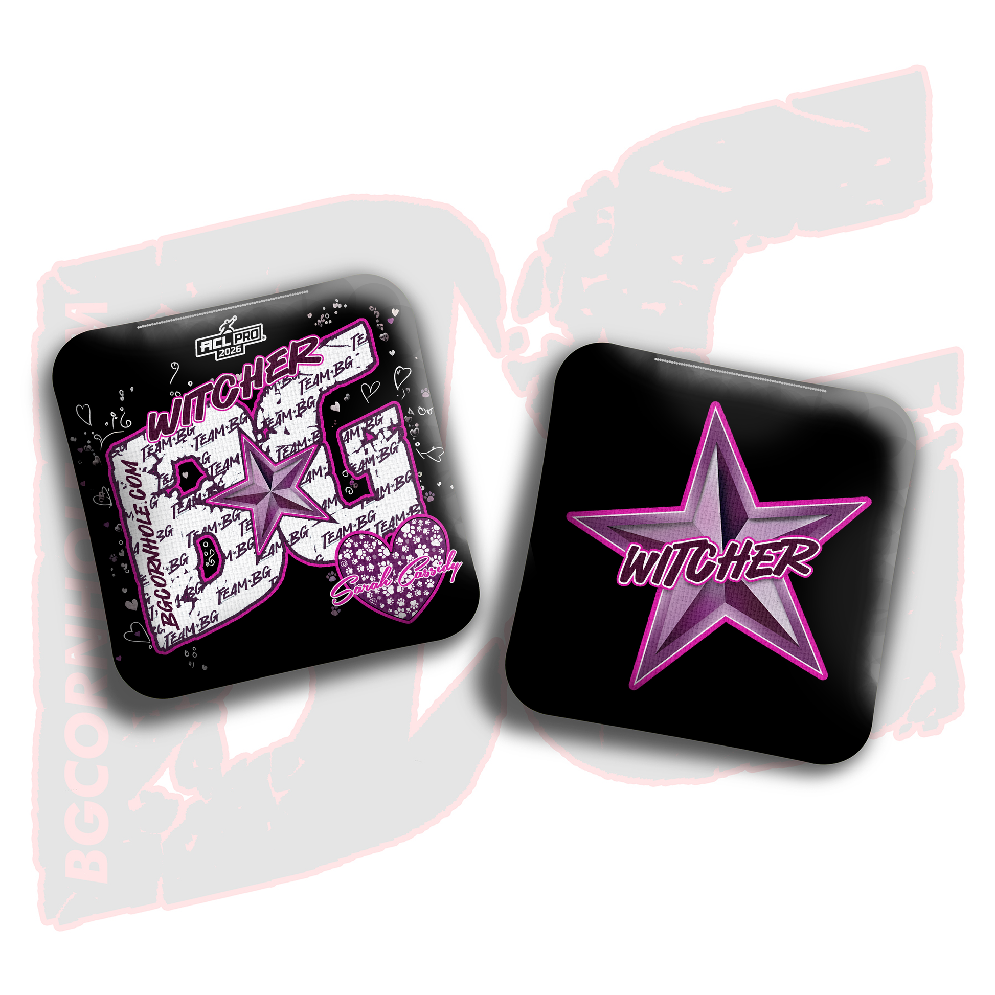 2026 BG Multiple Bag Models  - "Sarah Cassidy” - ACL Pro Stamped Cornhole Bags - SET OF 4 BAGS