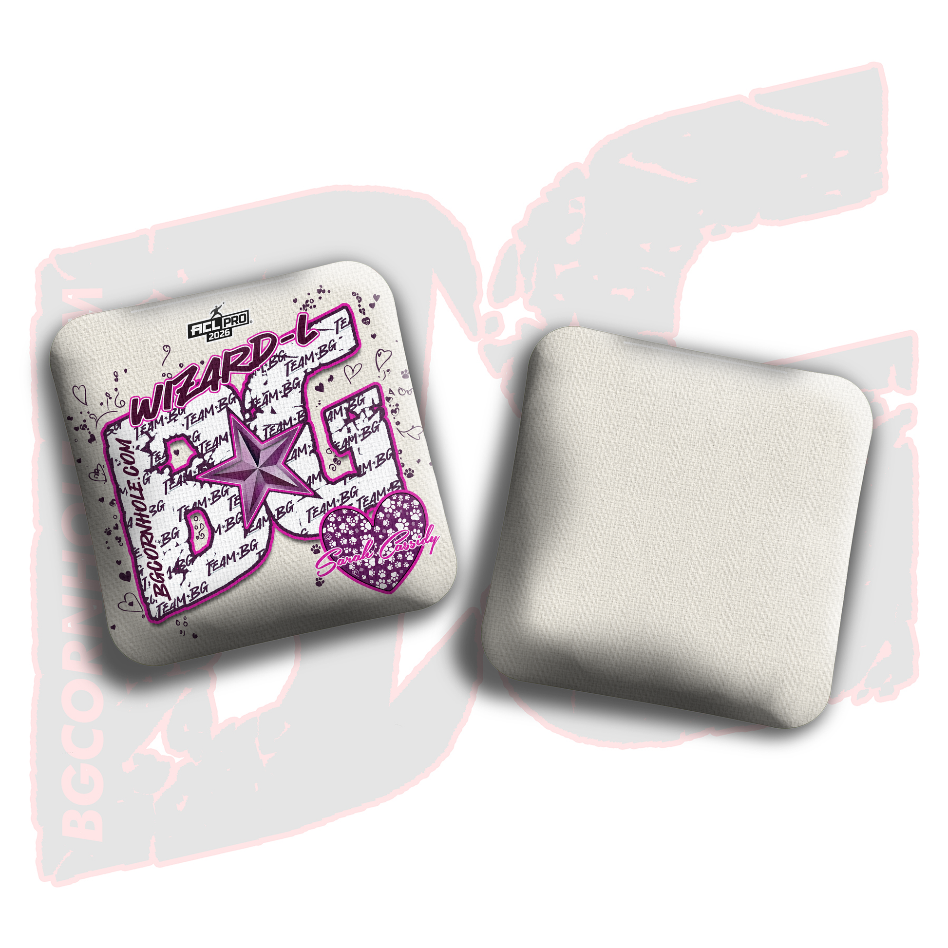 2026 BG Multiple Bag Models  - "Sarah Cassidy” - ACL Pro Stamped Cornhole Bags - SET OF 4 BAGS