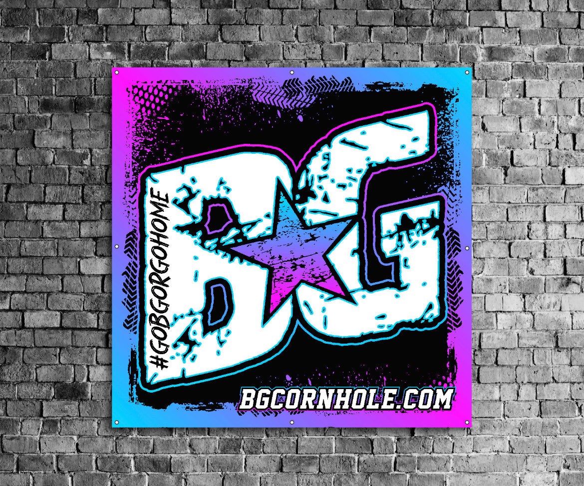 BG Cornhole 4'x4' Matte Finish Vinyl Banner - Hemmed and Grommeted