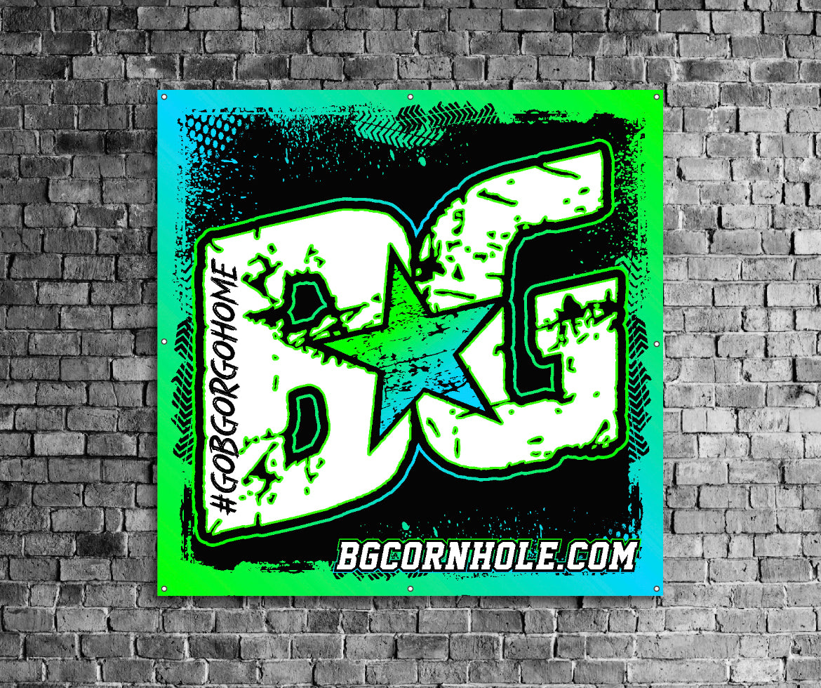 BG Cornhole 4'x4' Matte Finish Vinyl Banner - Hemmed and Grommeted